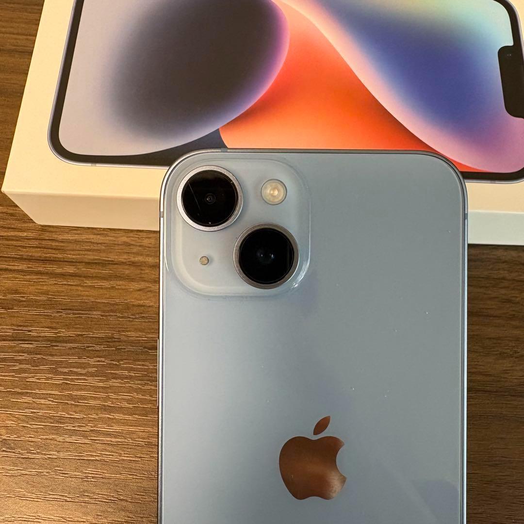 iPhone 14 256GB ブルー　SIMフリー　箱付き　充電ケーブル