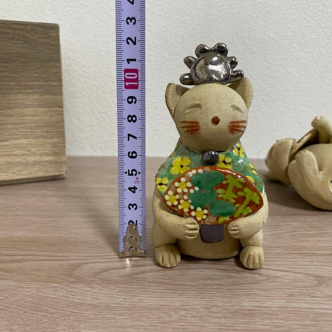 一点物　希少　益子焼　加藤麻里作　陶器雛人形 猫の嫁入り