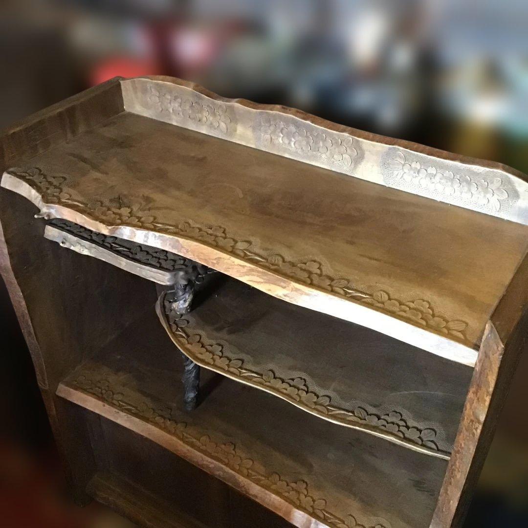 アンティーク軽井沢彫り　茶道具　茶室　箪笥 櫻