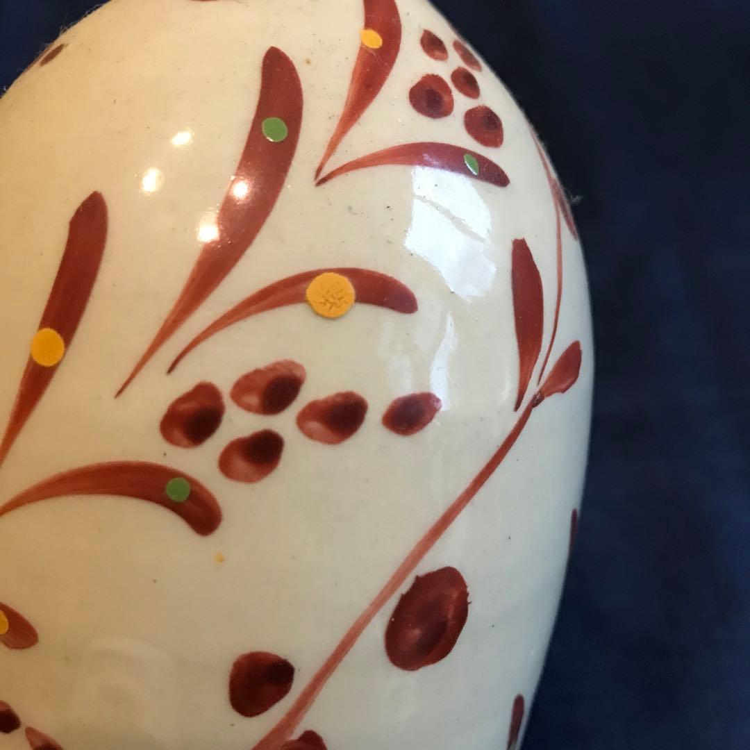 赤絵のやちむんの花瓶　花器　壺　沖縄　ガーデニング　ガーデン雑貨