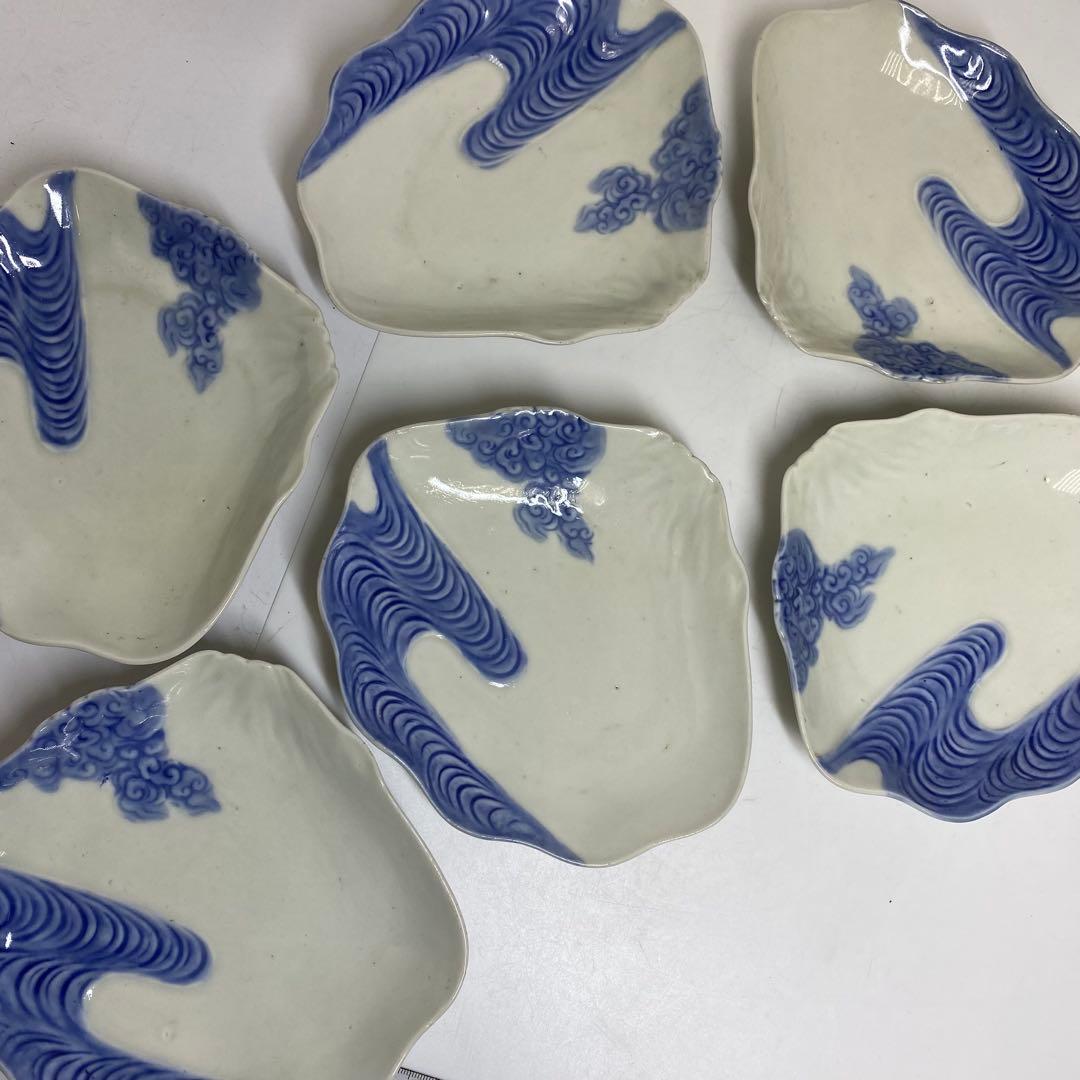 古伊万里　来付波に富士図　向付　21客　東K7-1215☆2F トヒコカ