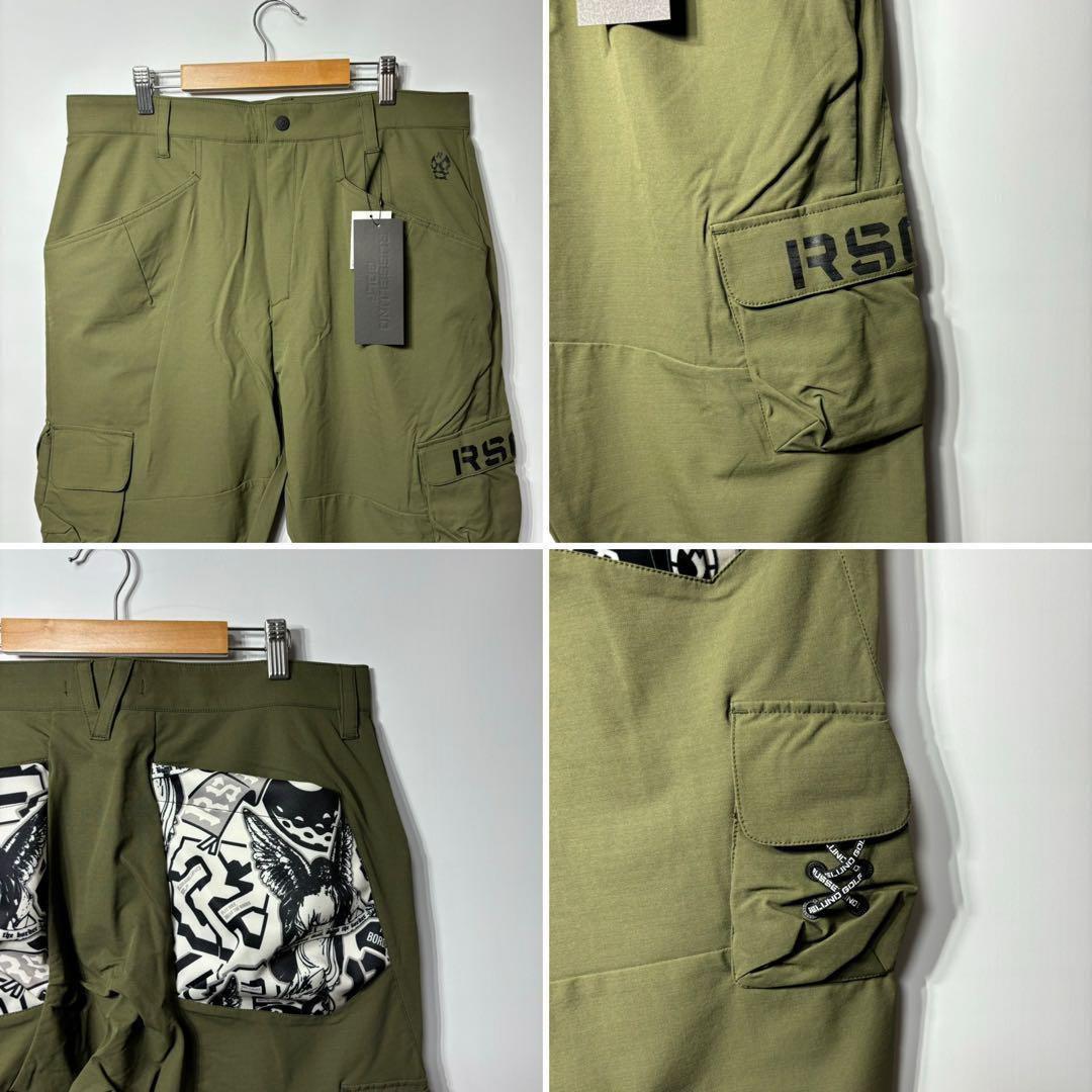 新品 ラッセルノ ゴルフ カーゴ ロングパンツ カーキ XL 6 カーゴパンツ