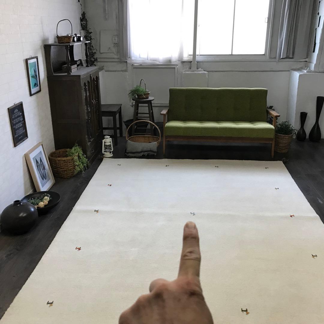 一点限り 201x246cm 3畳 ギャッベ ギャベ ラグ ラグマット 1wh