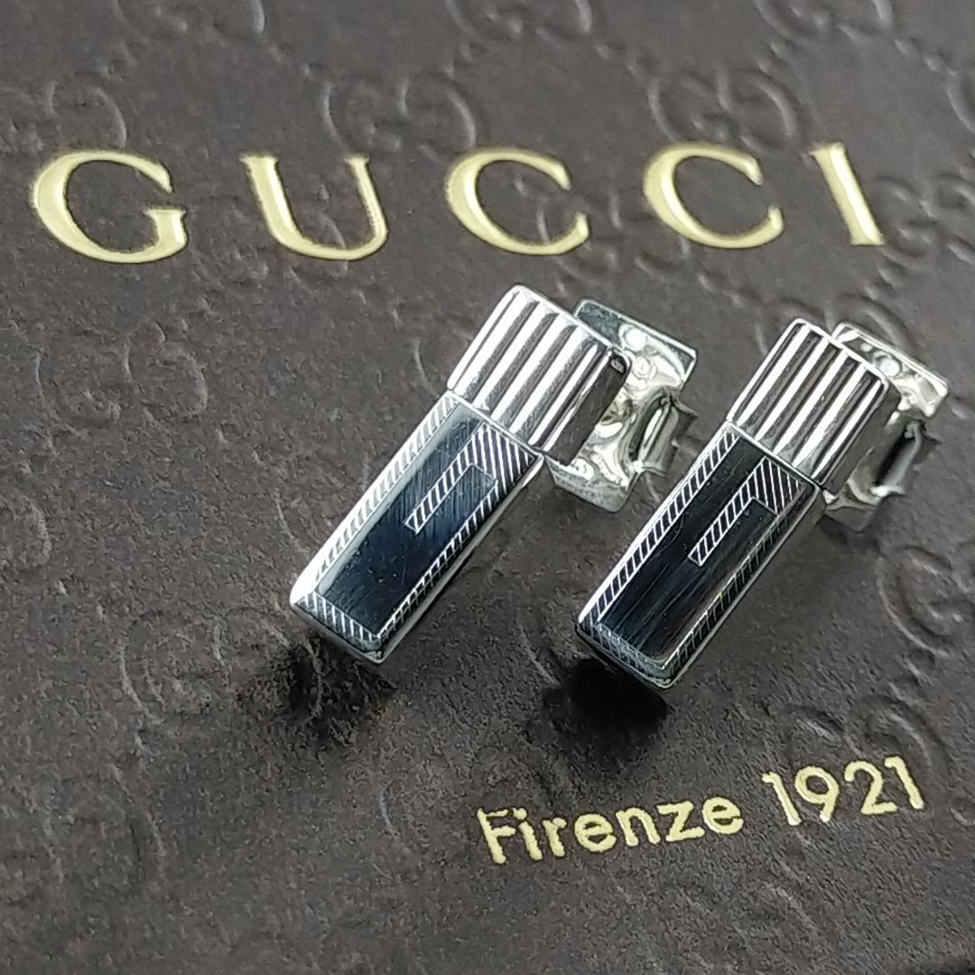 ★SALE★【GUCCI】オールドグッチ　ブロック　ピアス　1547