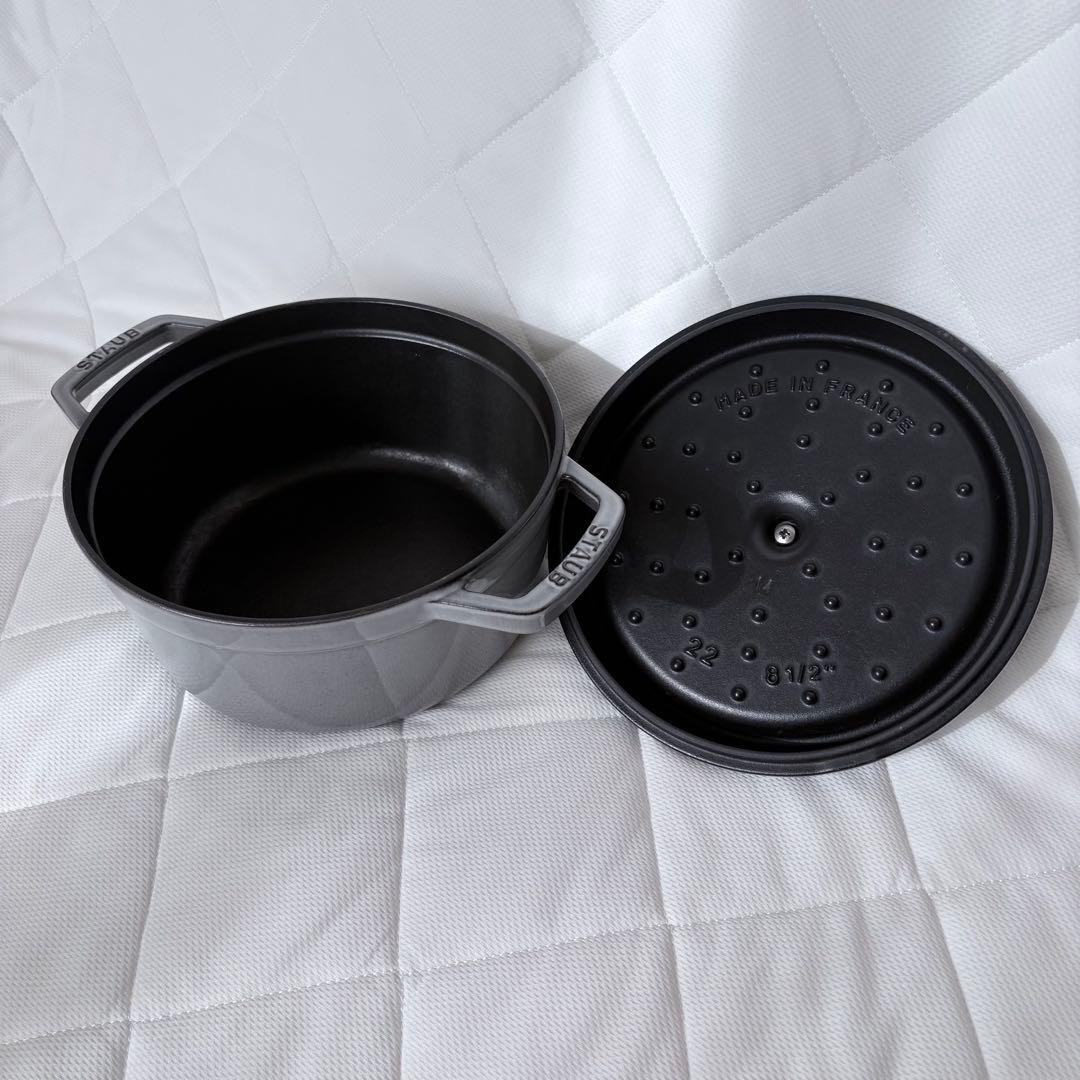 STAUB ストウブ ピコココット 22cm グレー 両手鍋 IH対応 無水調理