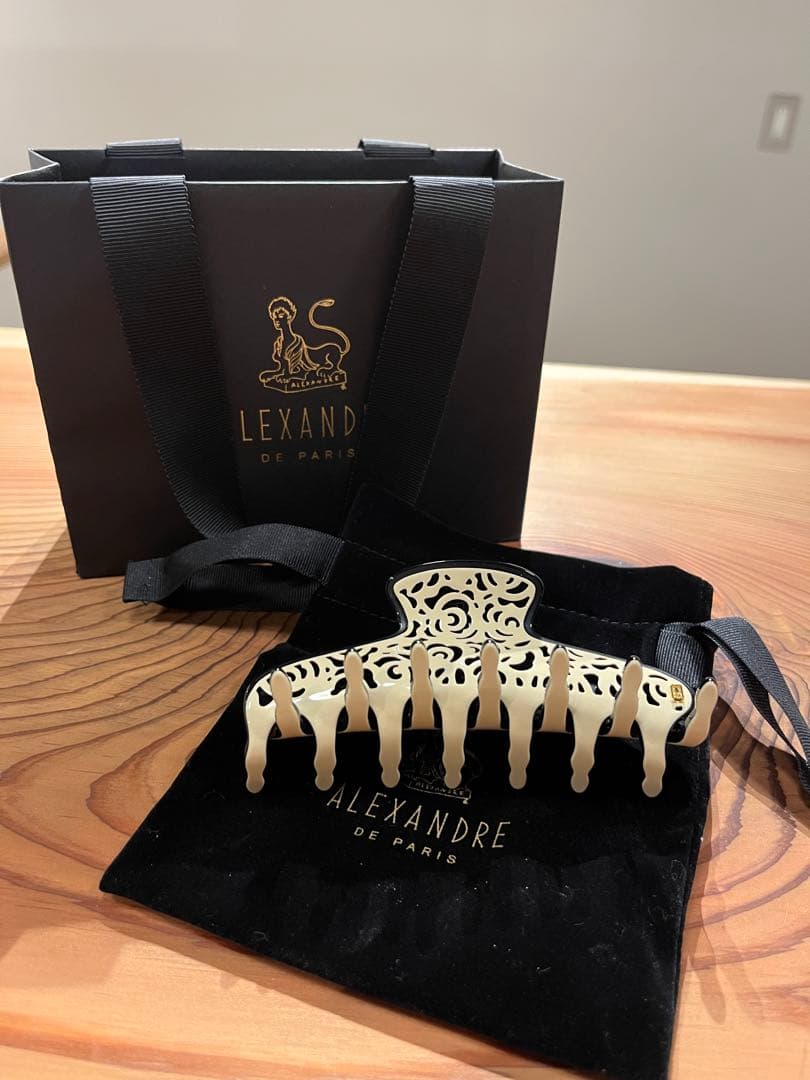 新品★ALEXANDRE DE PARIS ヘアクリップ アイボリー　M