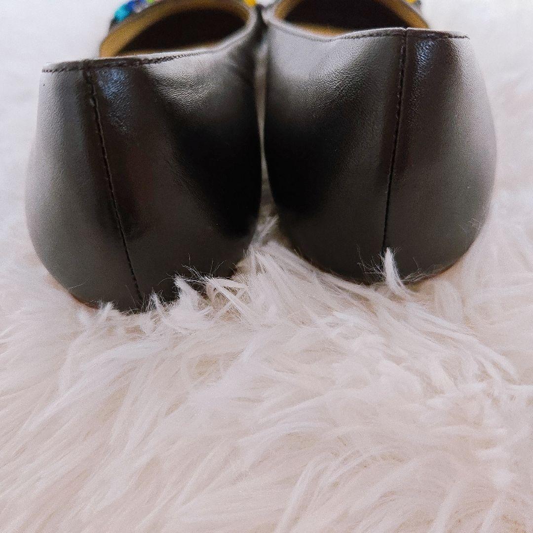 極美品　モスキーノ　Moschino フラット　バレエシューズ　レザー　23cm