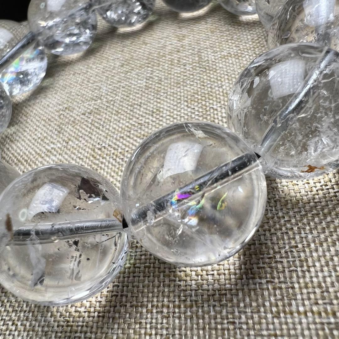 【711012】虹入り 大玉 ハーキマーダイヤモンド 17.7mm ブレスレット