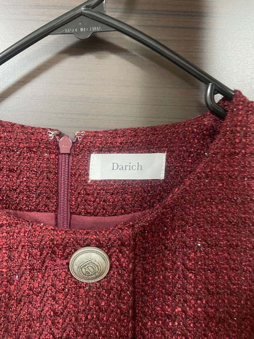 Darich ボックスプリーツツイードミニワンピース BRD FREE