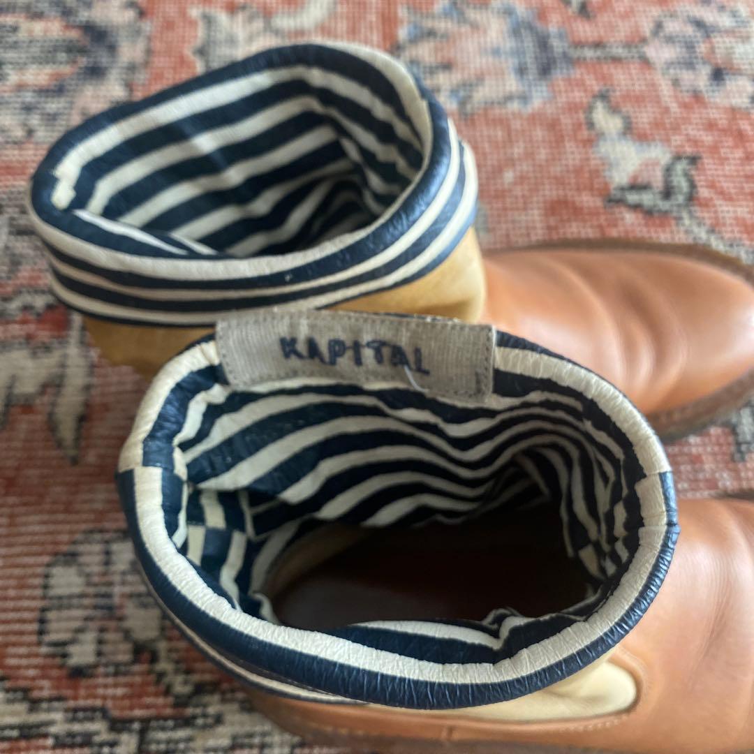 キャピタル kapital ポパイブーツ ショートブーツ　ボーダー　サイズ1