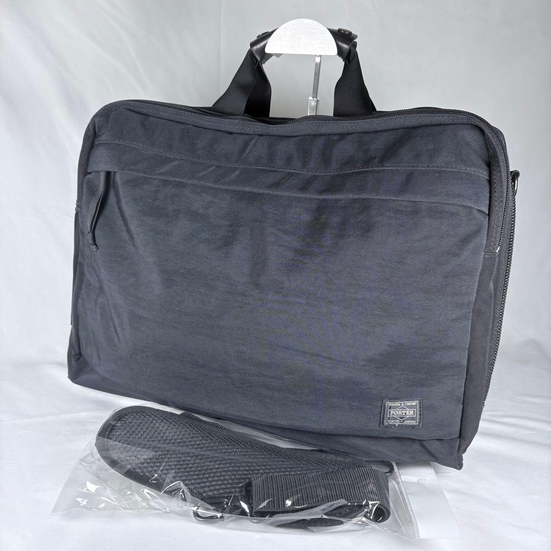 極美品 PORTER 2WAYブリーフケース 黒 A4可 ビジネス 未使用級