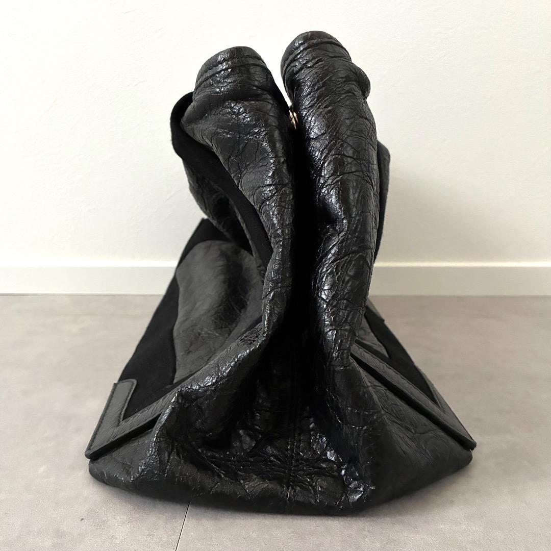 【美品】BALENCIAGA カバス S ハンドバッグ レザー ロゴプリント