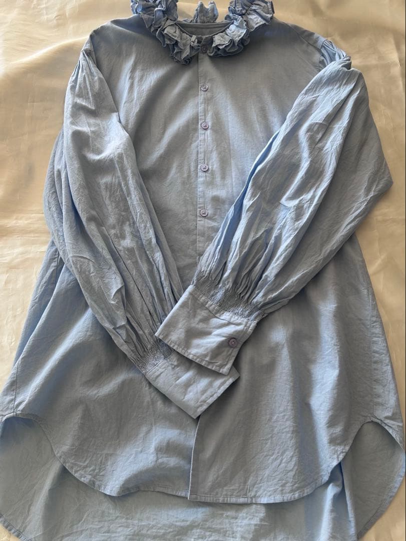 美品crinkle crinkle crinkle コットンフリルカラーブラウス