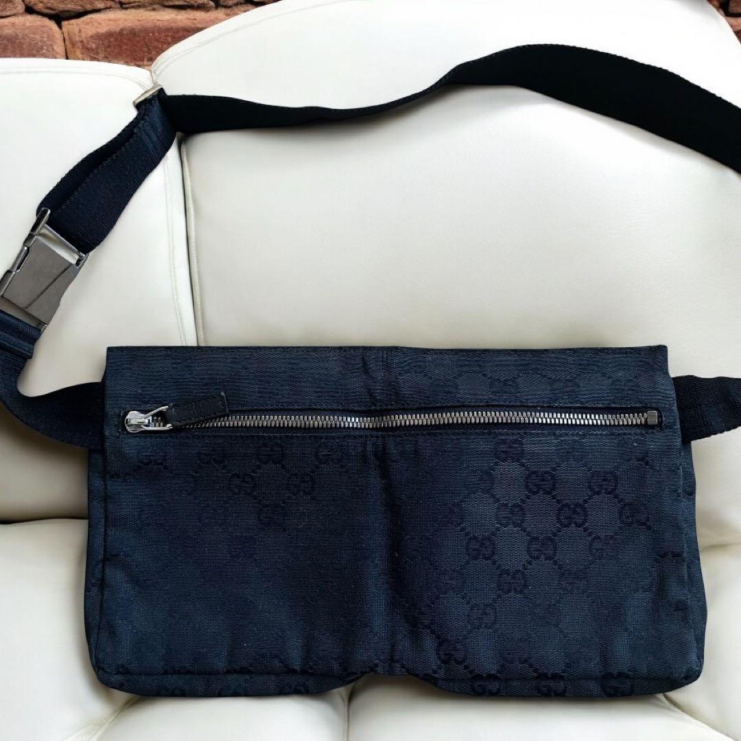 グッチ GG キャンバス ボディバッグ レザー ウエストポーチ GUCCI