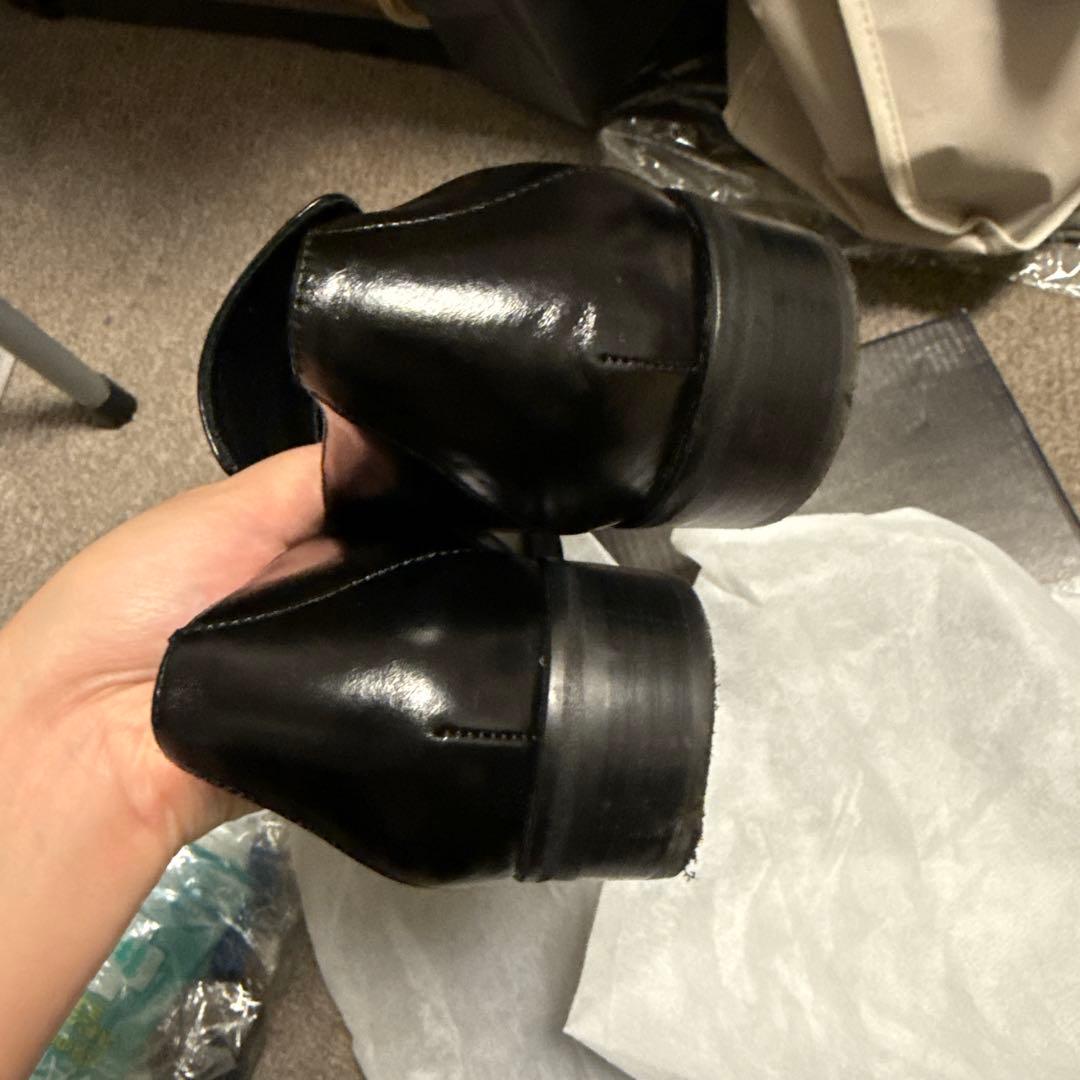 anuans アニュアンス　レザーローファー　ブラック　L