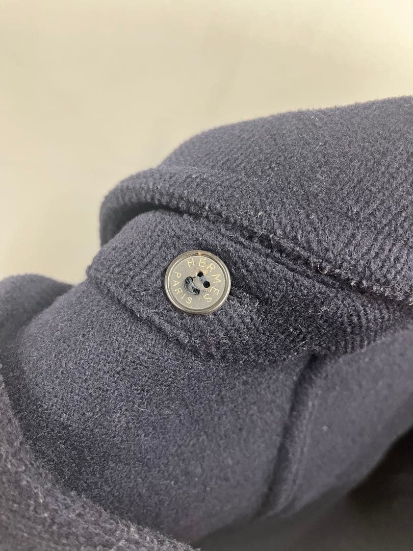 HERMES エルメス ヴィンテージ ダッフルコート ネイビー 52