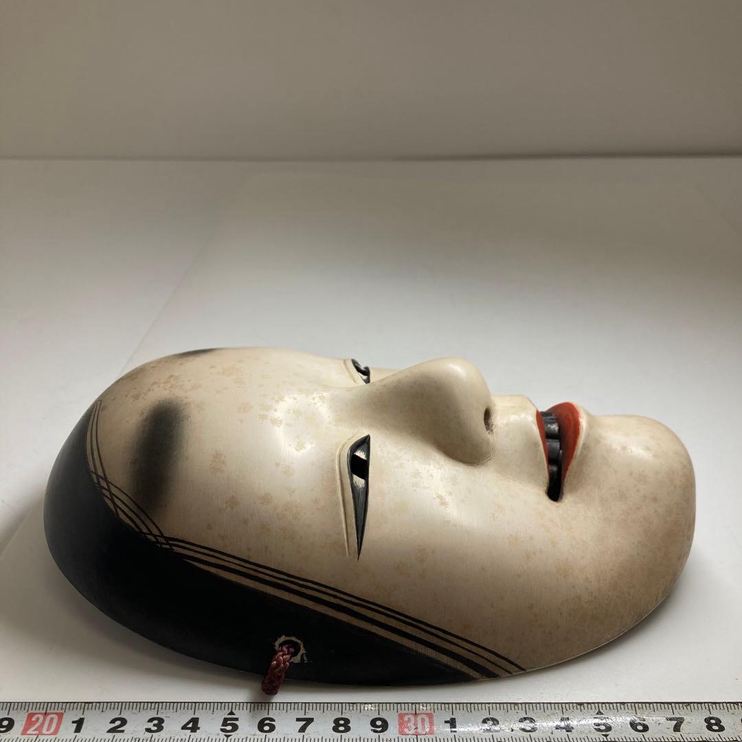 木彫　能面　箱付　約L21㎝東な7-1214②