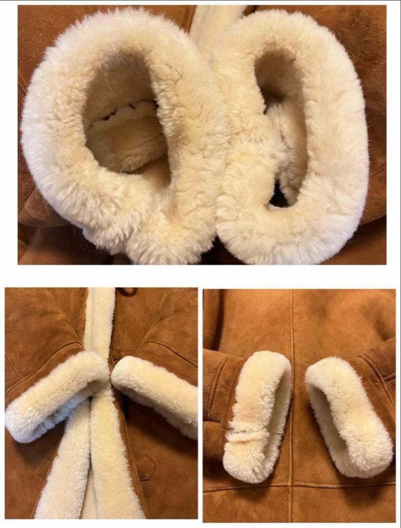 US SHEEPSKINメンズ ムートン ボア ダッフルコート M USA製