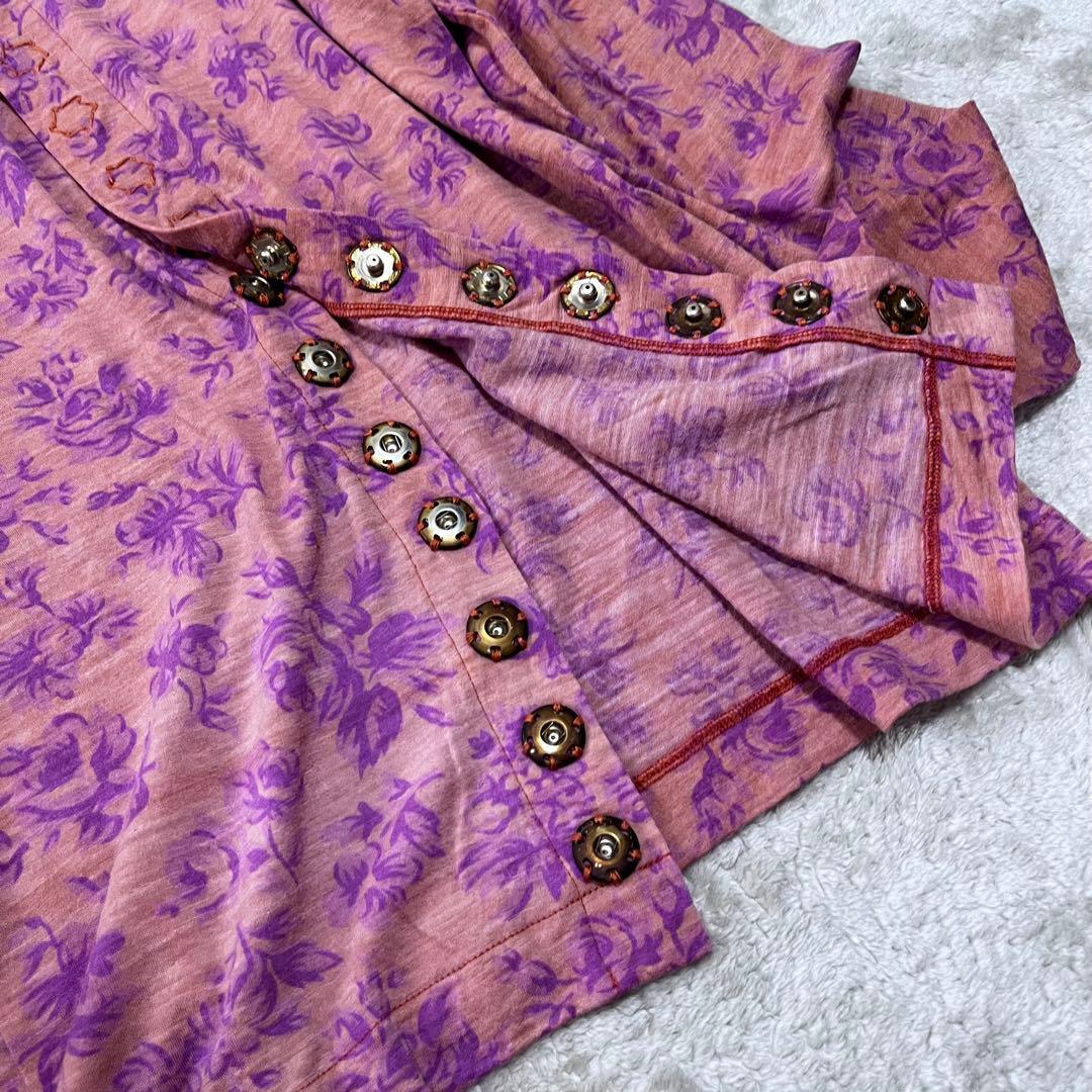 美品　トリコ コムデギャルソン　丸襟　花柄　ニットブラウス　ウール　縮絨