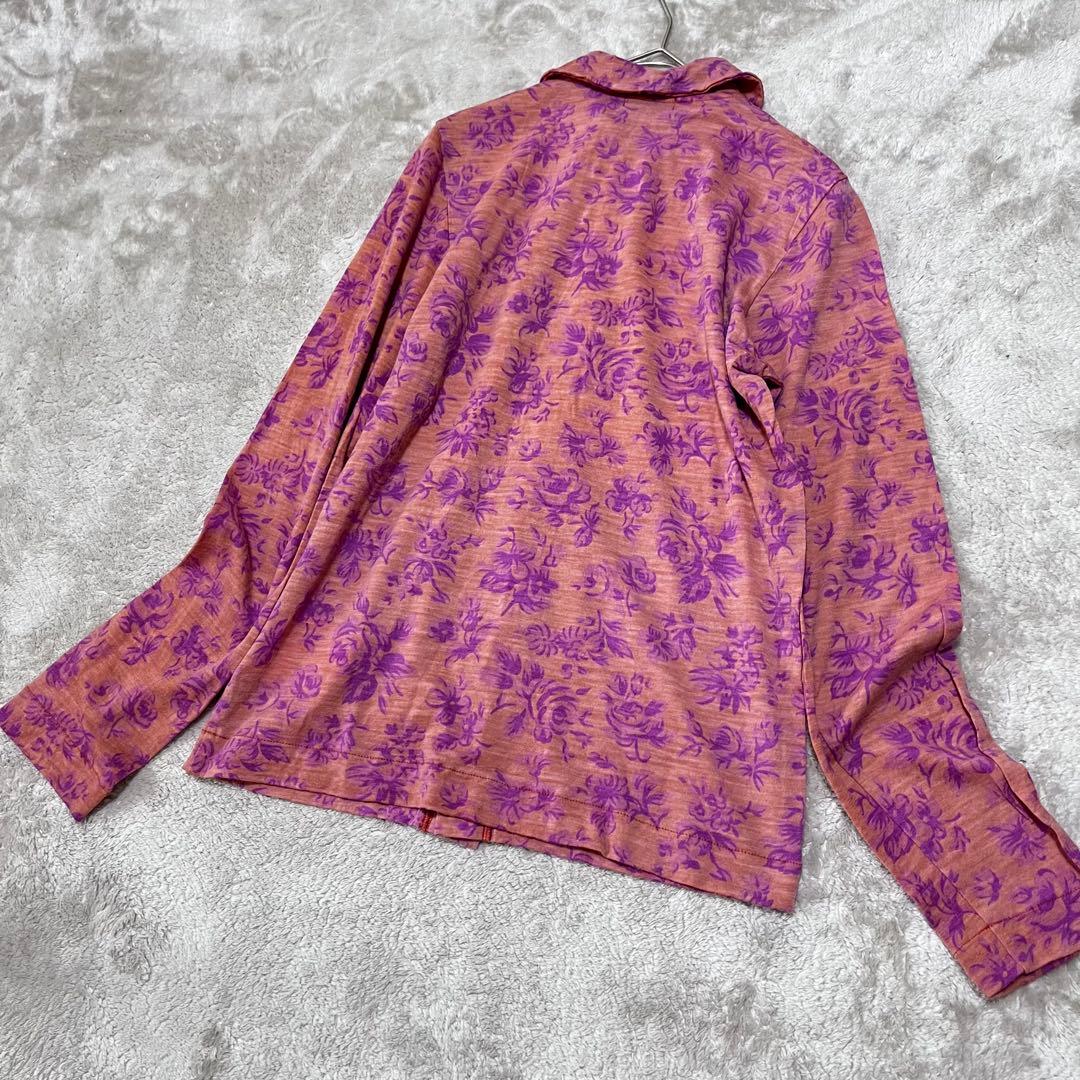 美品　トリコ コムデギャルソン　丸襟　花柄　ニットブラウス　ウール　縮絨