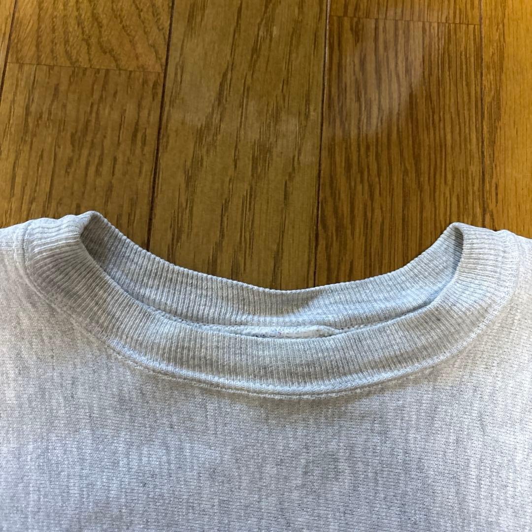 90s USA製 Champion リバースウィーブ 無地 グレー 目あり
