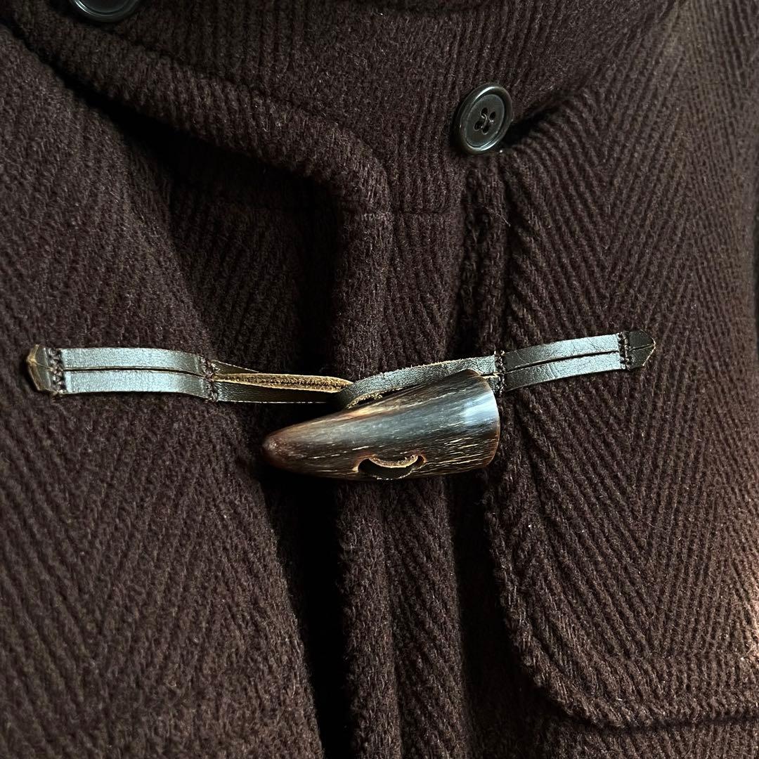 美品 グローバーオール キングストン ヘリンボーン ダッフルコート L ブラウン