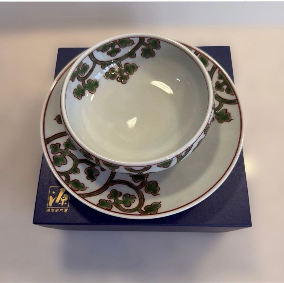 有田焼 緑彩唐草文 組皿 スープ皿