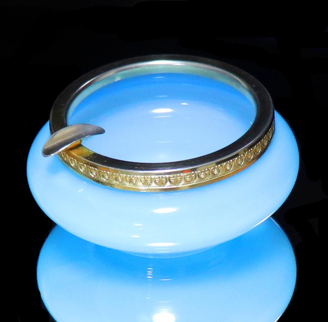 オールド・バカラ 激レア 大型ブロンズ装飾オパーリンクリスタル製灰皿 小物入れ