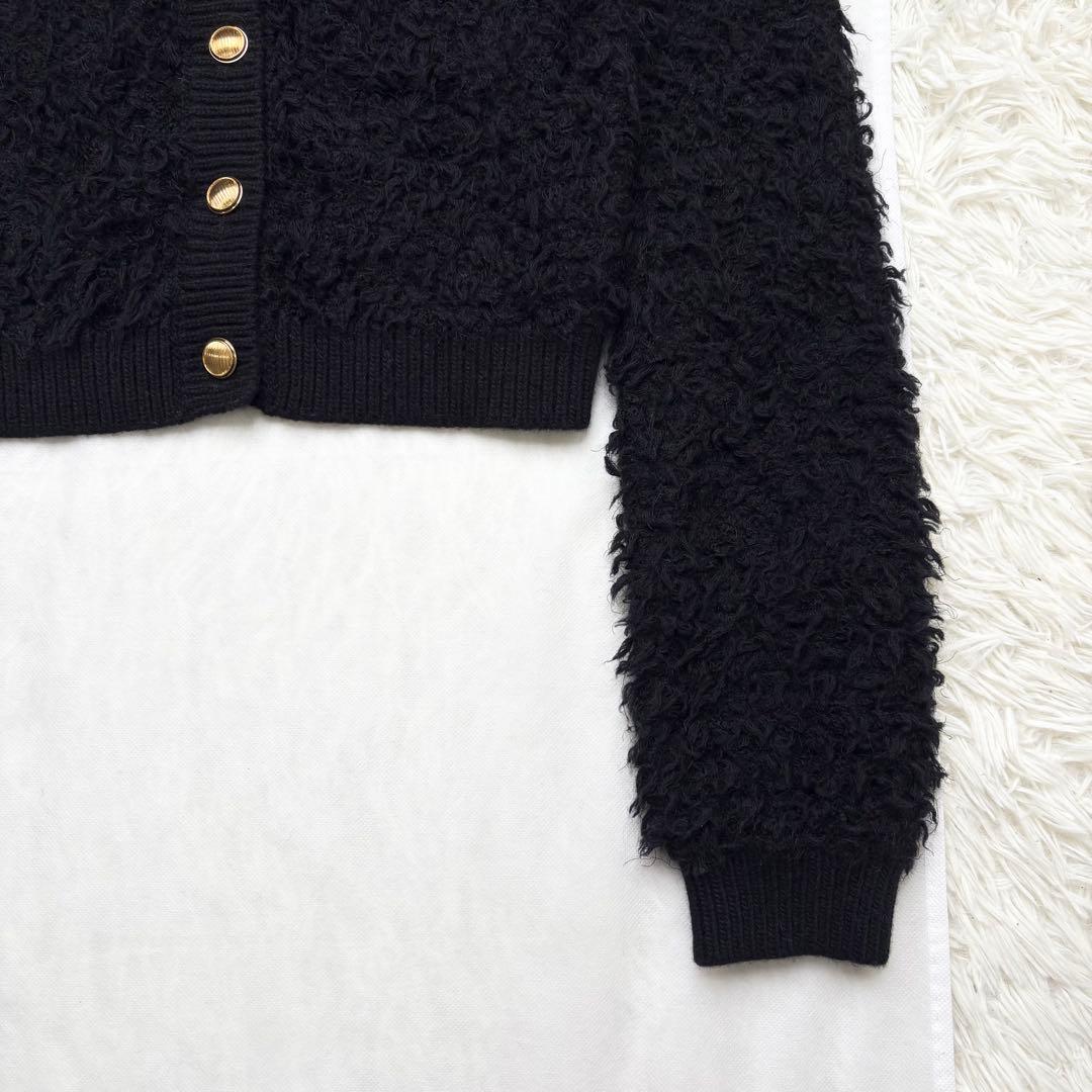 Chloé 25SS モヘア カシミヤ混 クロップド丈 カーディガン 金ボタン