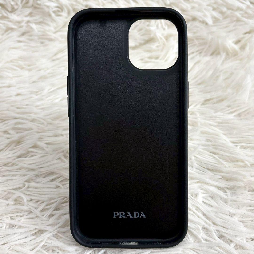 【箱付】PRADA スマホカバー iPhone15　三角ロゴ　 サフィアーノ