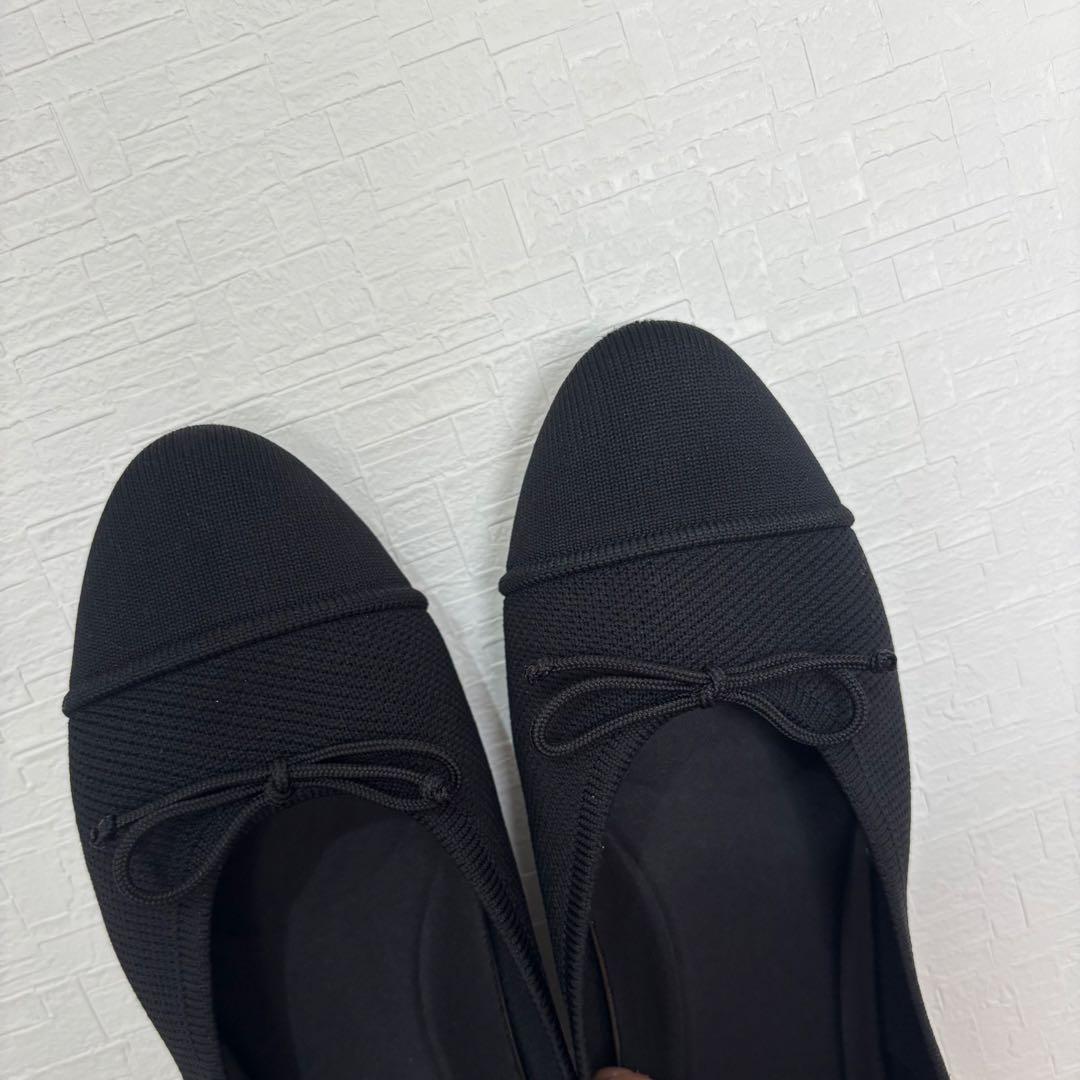 【美品】VIVAIA Tiana アーモンドトゥフラットシューズ ブラック38