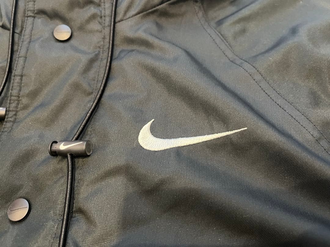 90s Nike 銀タグ フード付きナイロンジャケット XL ブラック