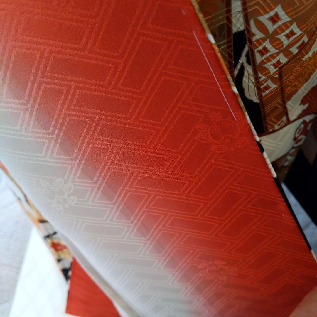 409黒しつけ付　束熨斗　落款　　正絹8点振袖フルセット成人卒業結婚式