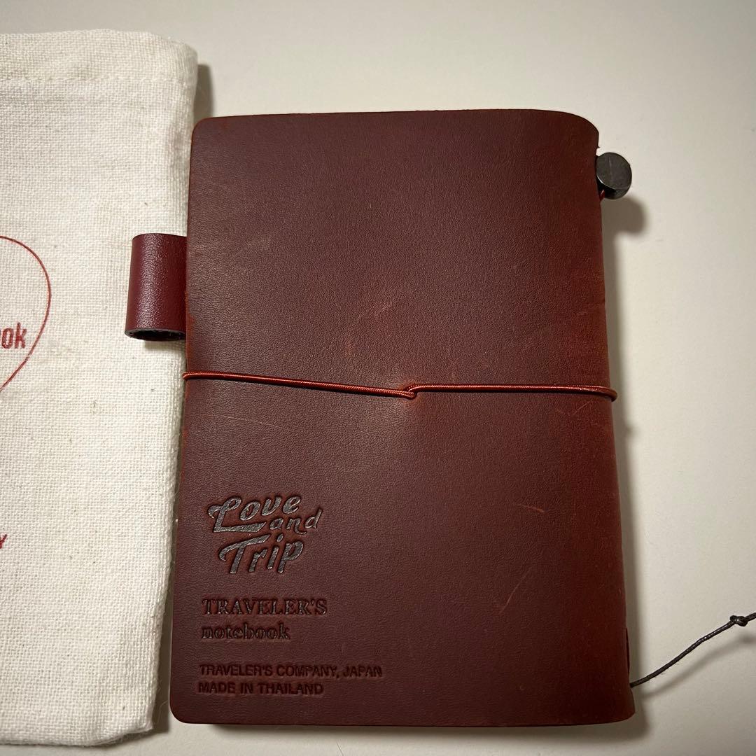 トラベラーズノート Red／赤　パスポートサイズ　Love and Trip