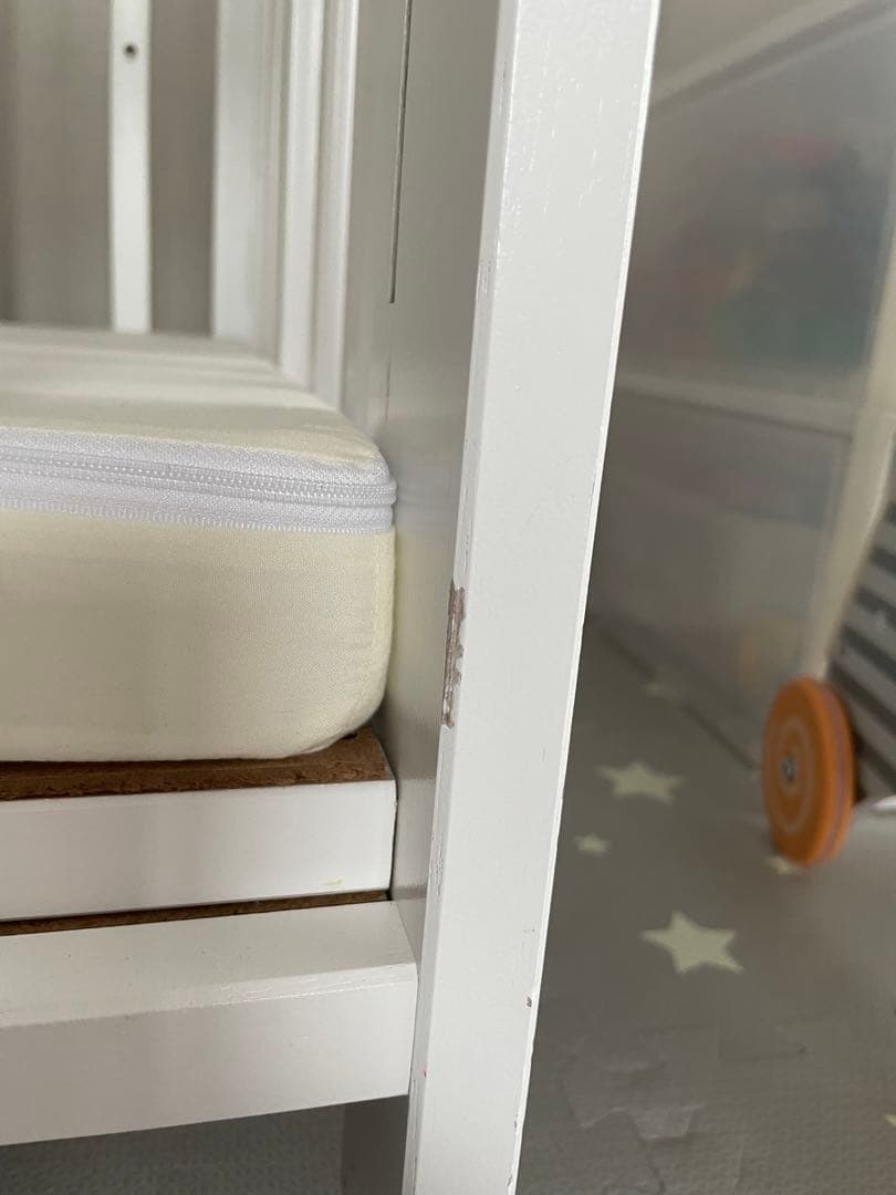 カトージ ハイタイプミニベビーベッド 白 折りたたみ 60×90cm 廃盤品