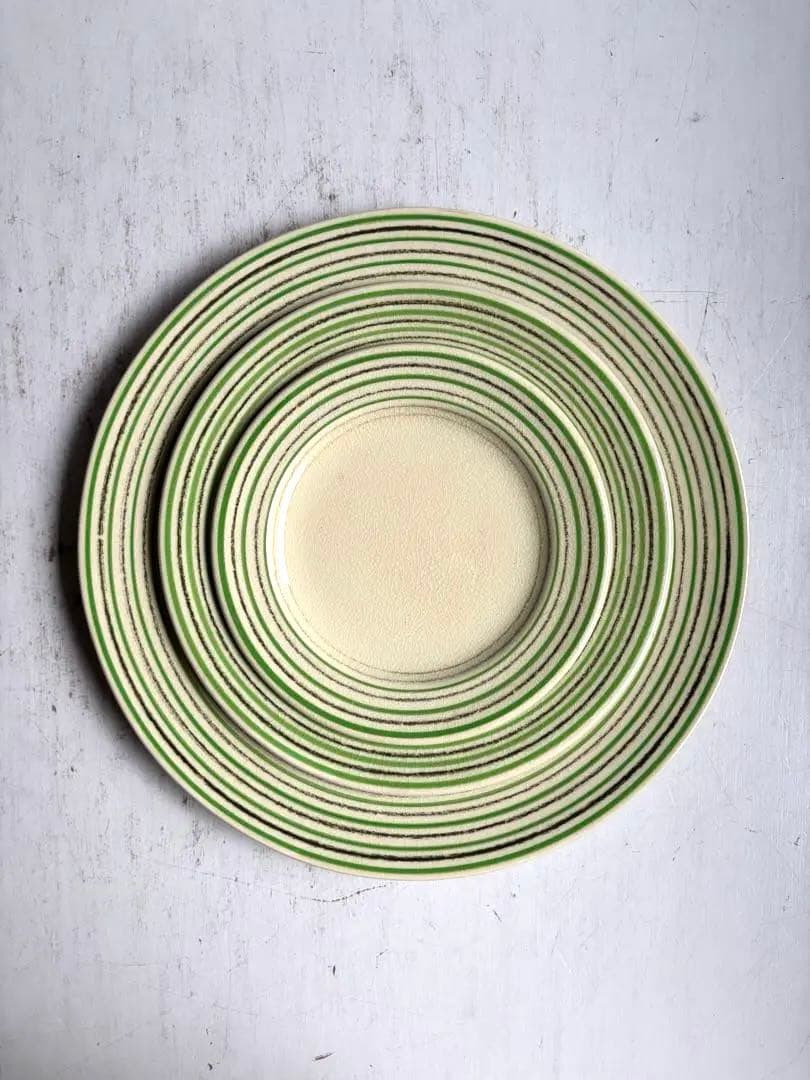 845 英国 アンティーク スージークーパー プレート3点組 クレヨンライン