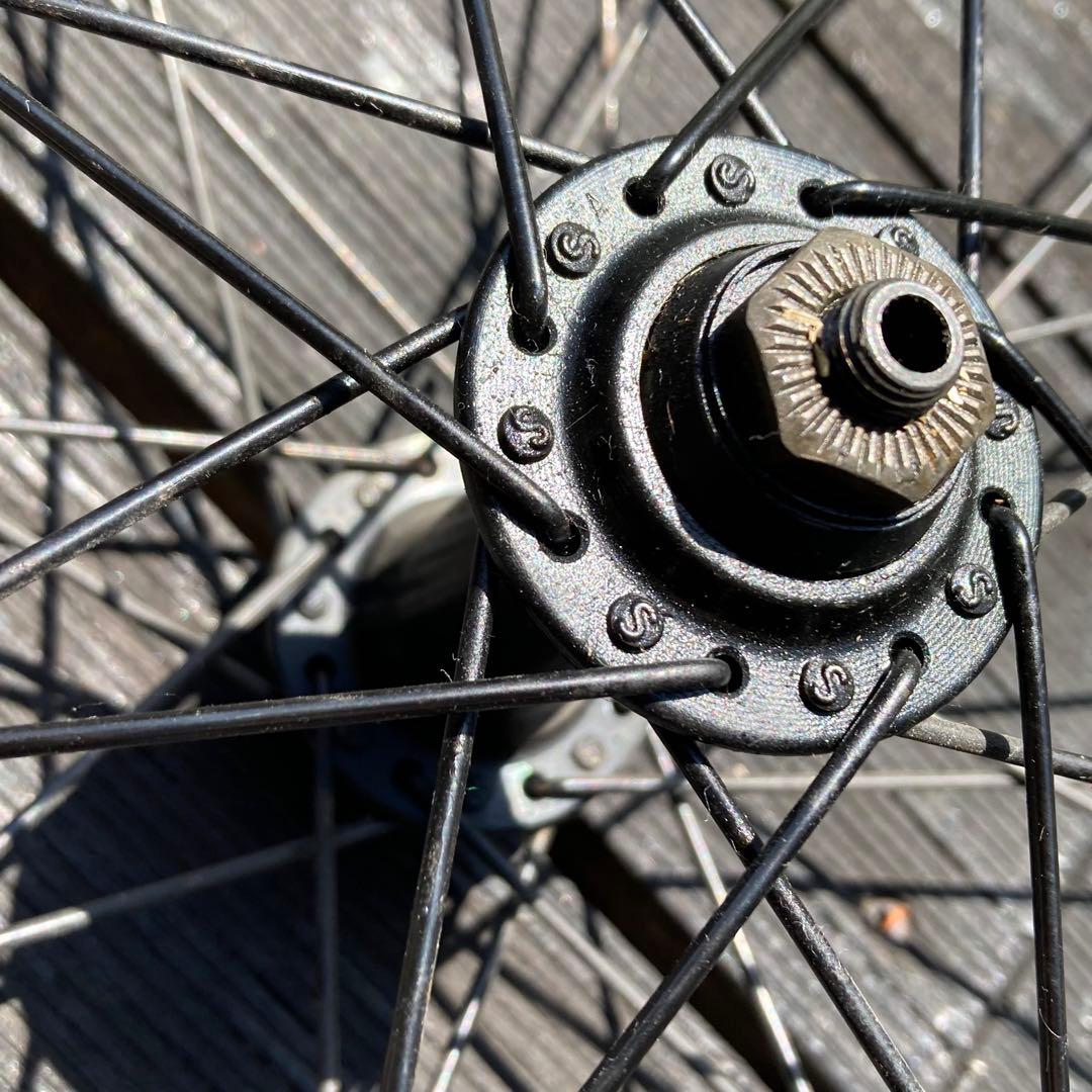 26インチMTB前後タイヤホイール（リア7速フリー、米式バルブアダプタ）セット