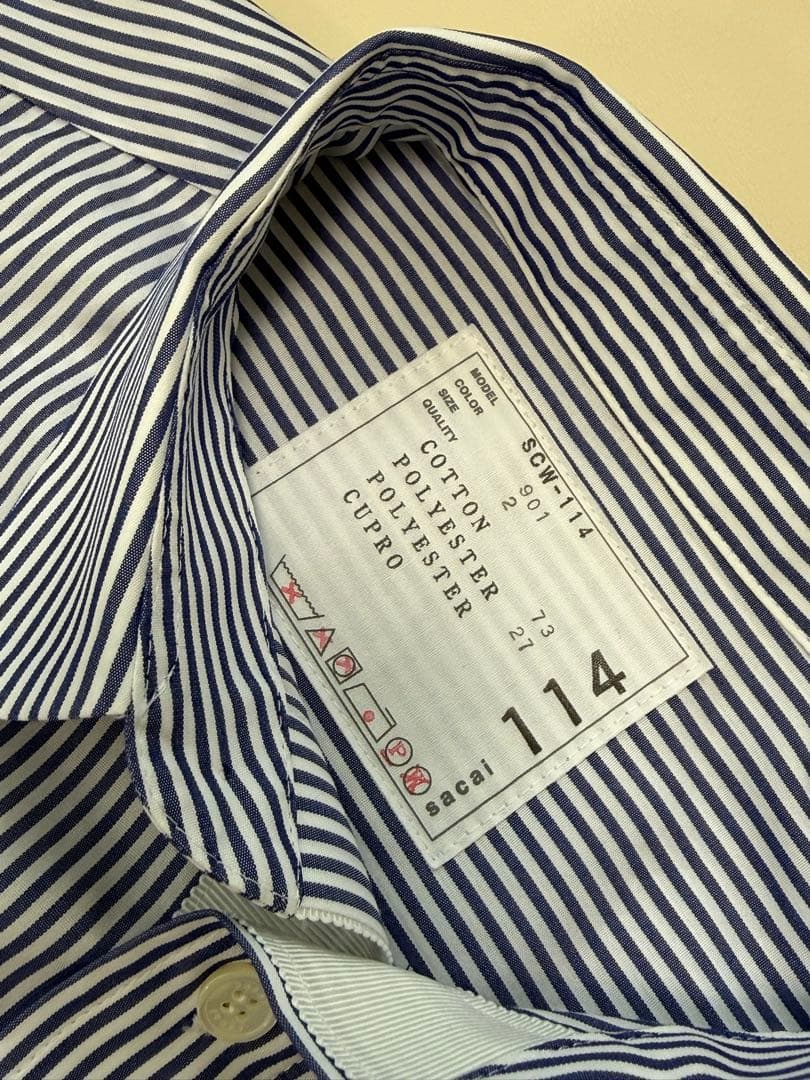 【美品】sacai サカイ サイドジッププリーツシャツワンピース