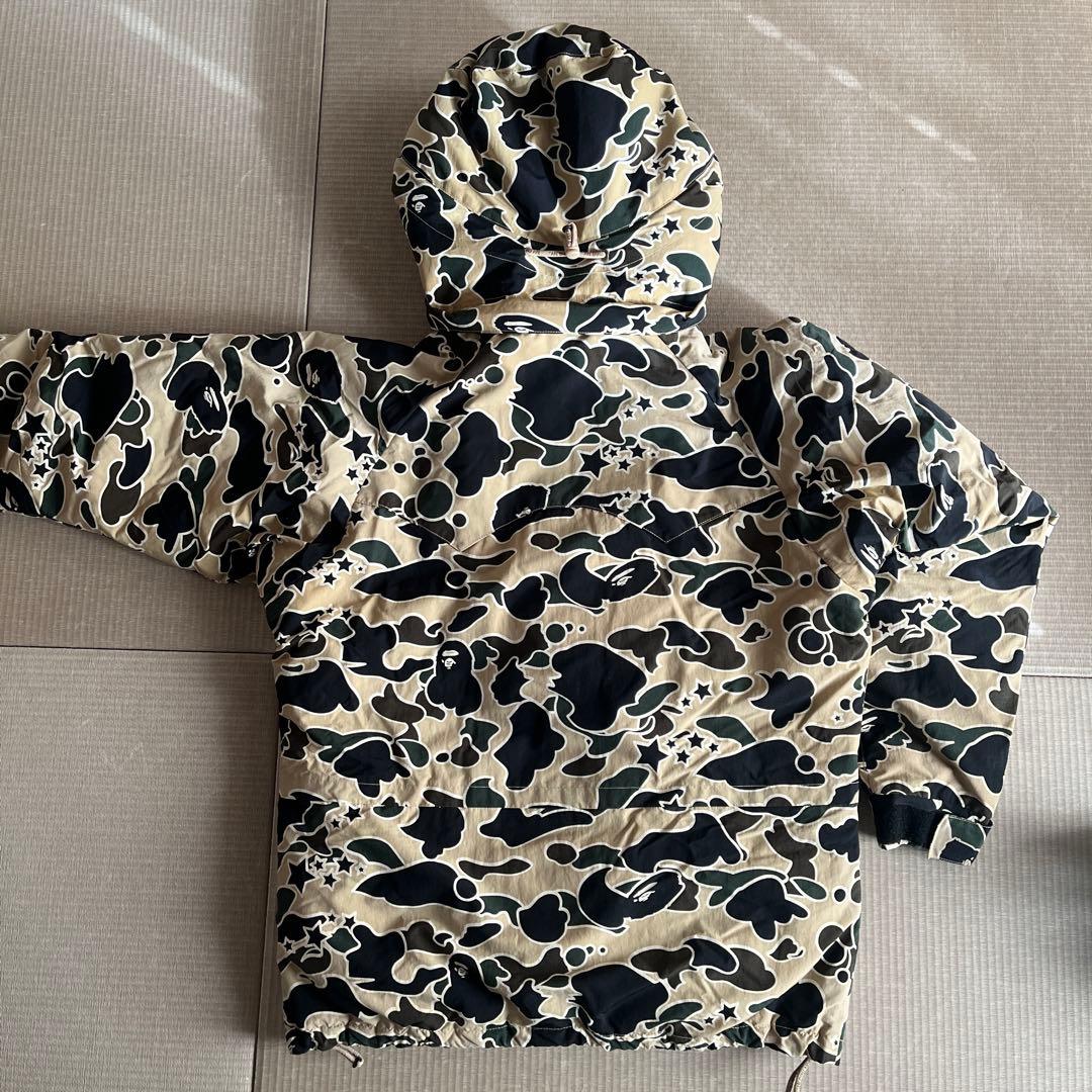 A BATHING APE迷彩柄フード付きダウンジャケット　メンズ　S