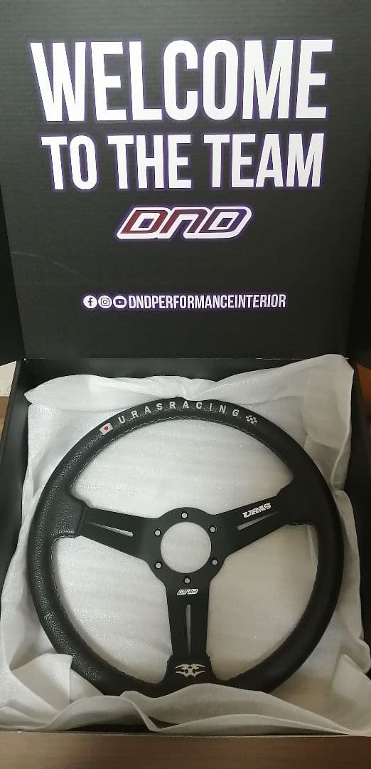 URAS ブラックレザー ステアリング 3スポーク