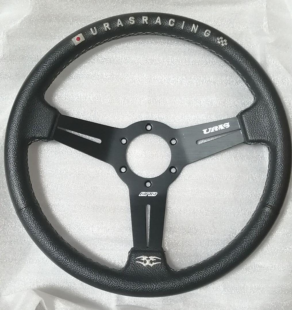 URAS ブラックレザー ステアリング 3スポーク