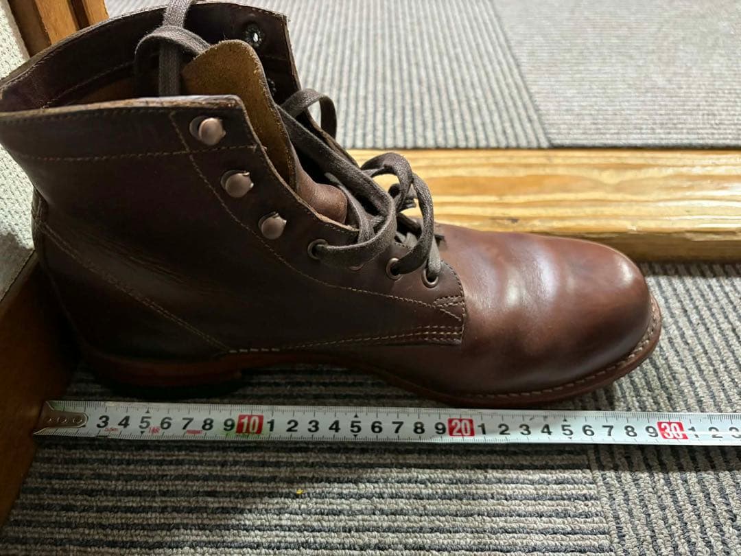 ブラウン レザー ワークブーツ