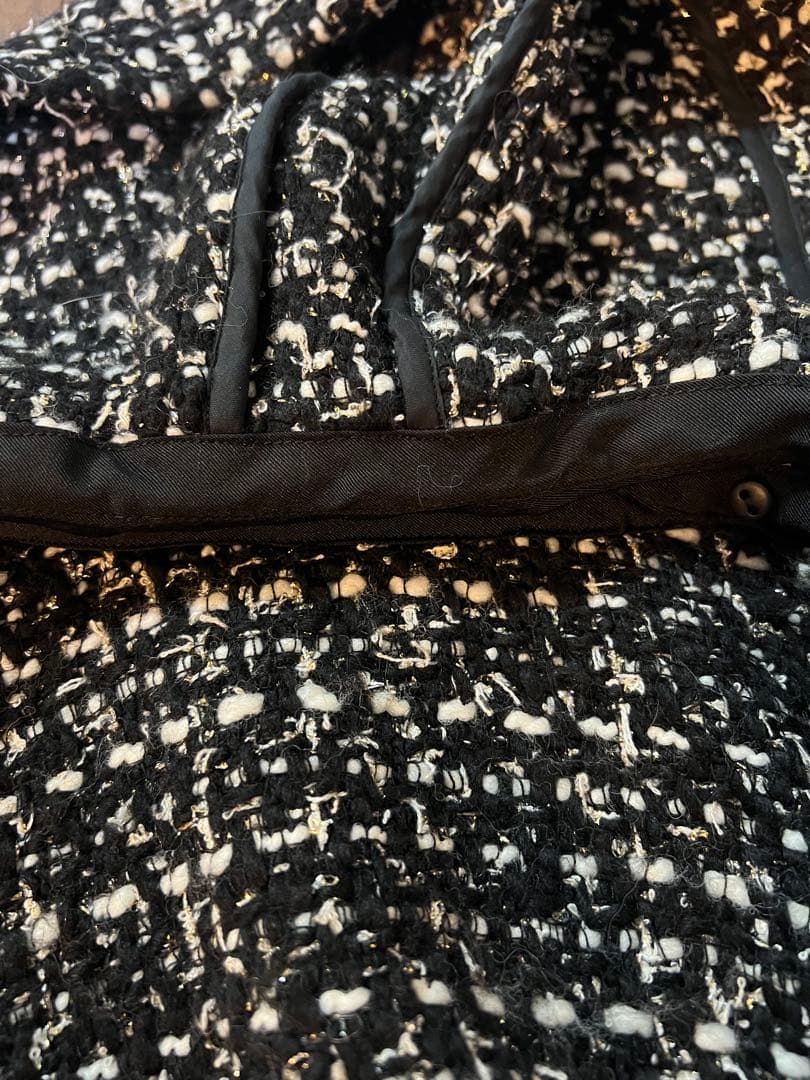 ツイードフード付きジャケット