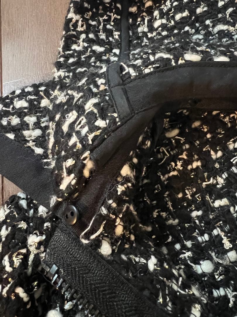 ツイードフード付きジャケット