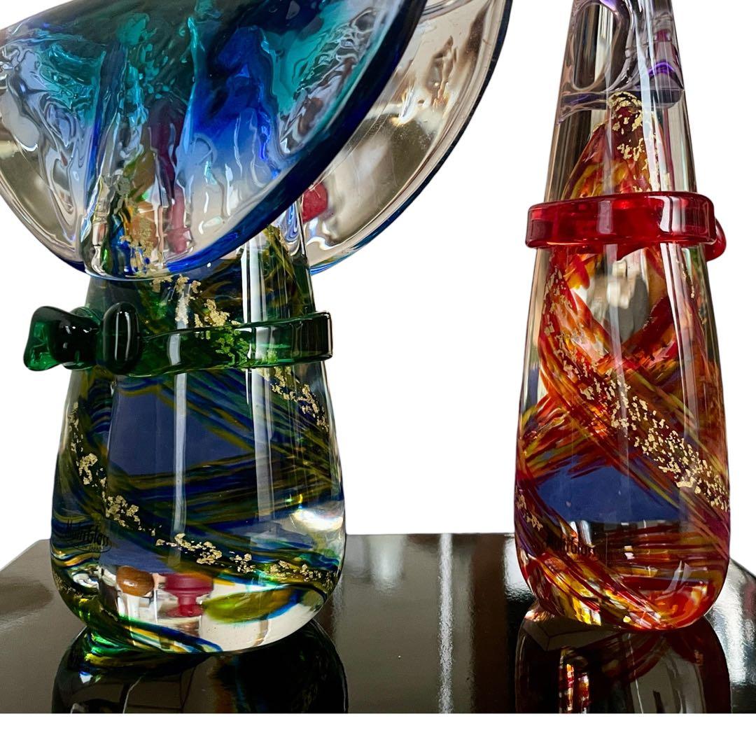 【美品】近代工芸 multi glass マルティグラス 雛人形 ガラス工芸