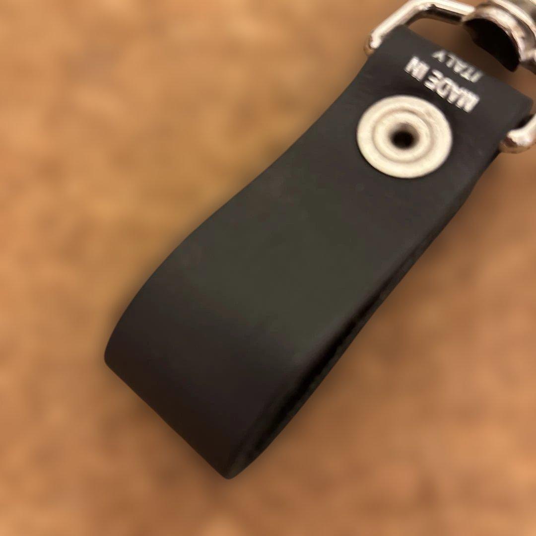 Supreme ブラックレザーキーホルダー