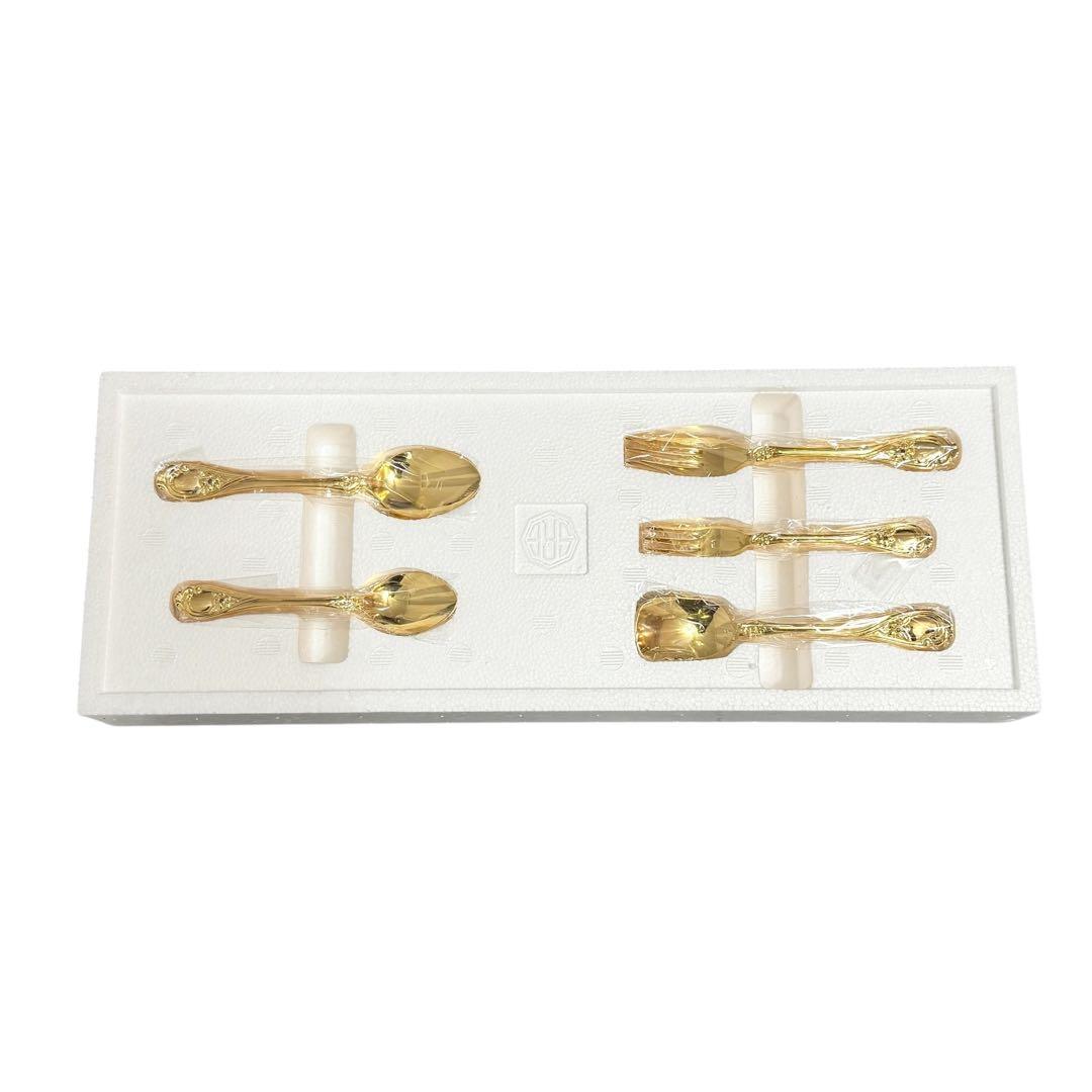 【未使用・保証書付】SUNRIE サンリエ カトラリーセット 45本 金メッキ