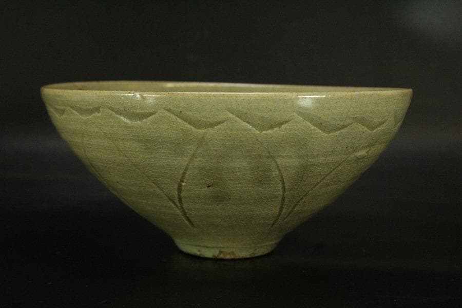 高麗 青磁 蓮弁紋 碗 茶道具(ZE556)