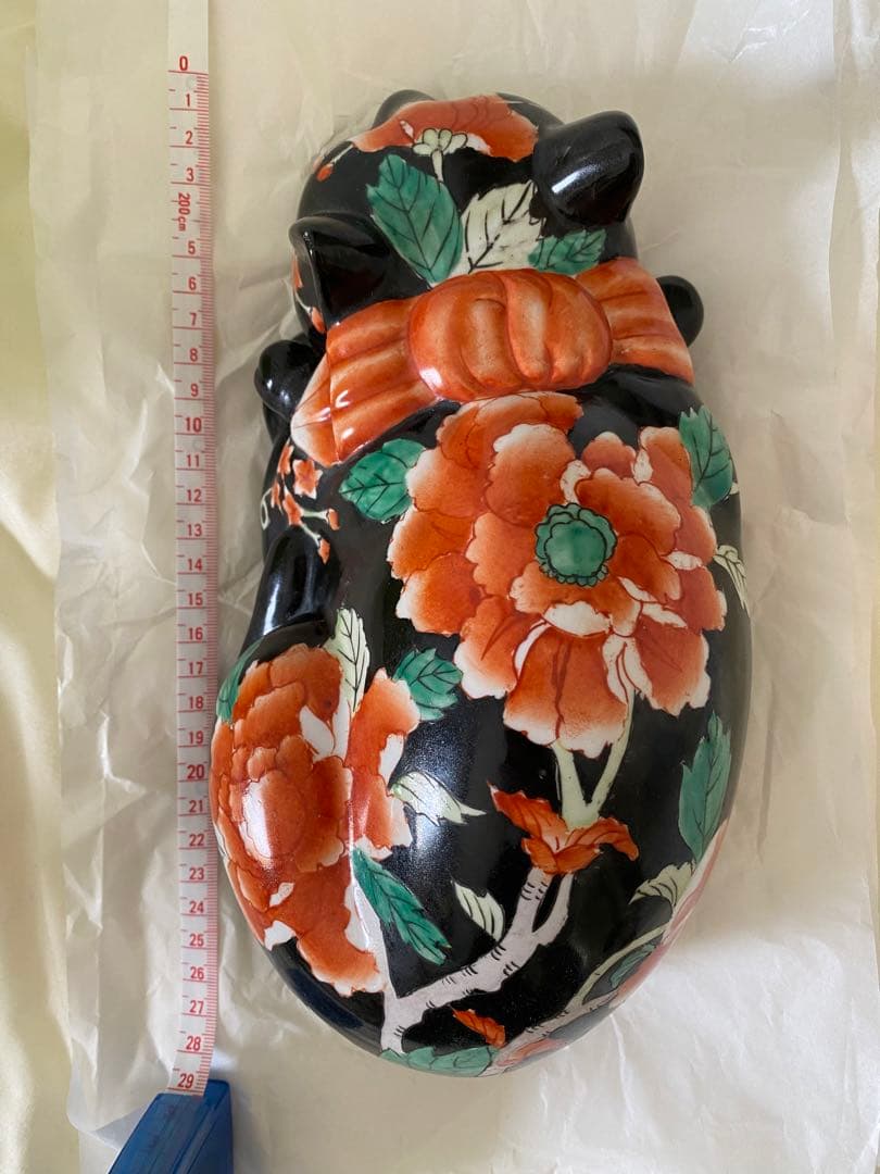 美術品 年代物　牡丹猫　置物