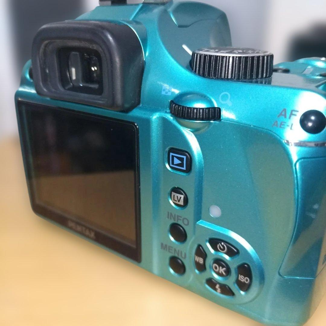 美品　PENTAX K-x レンズキット　ライトグリーン　希少カラー　単三電池